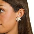 5 Petal Pearl Flower Studs