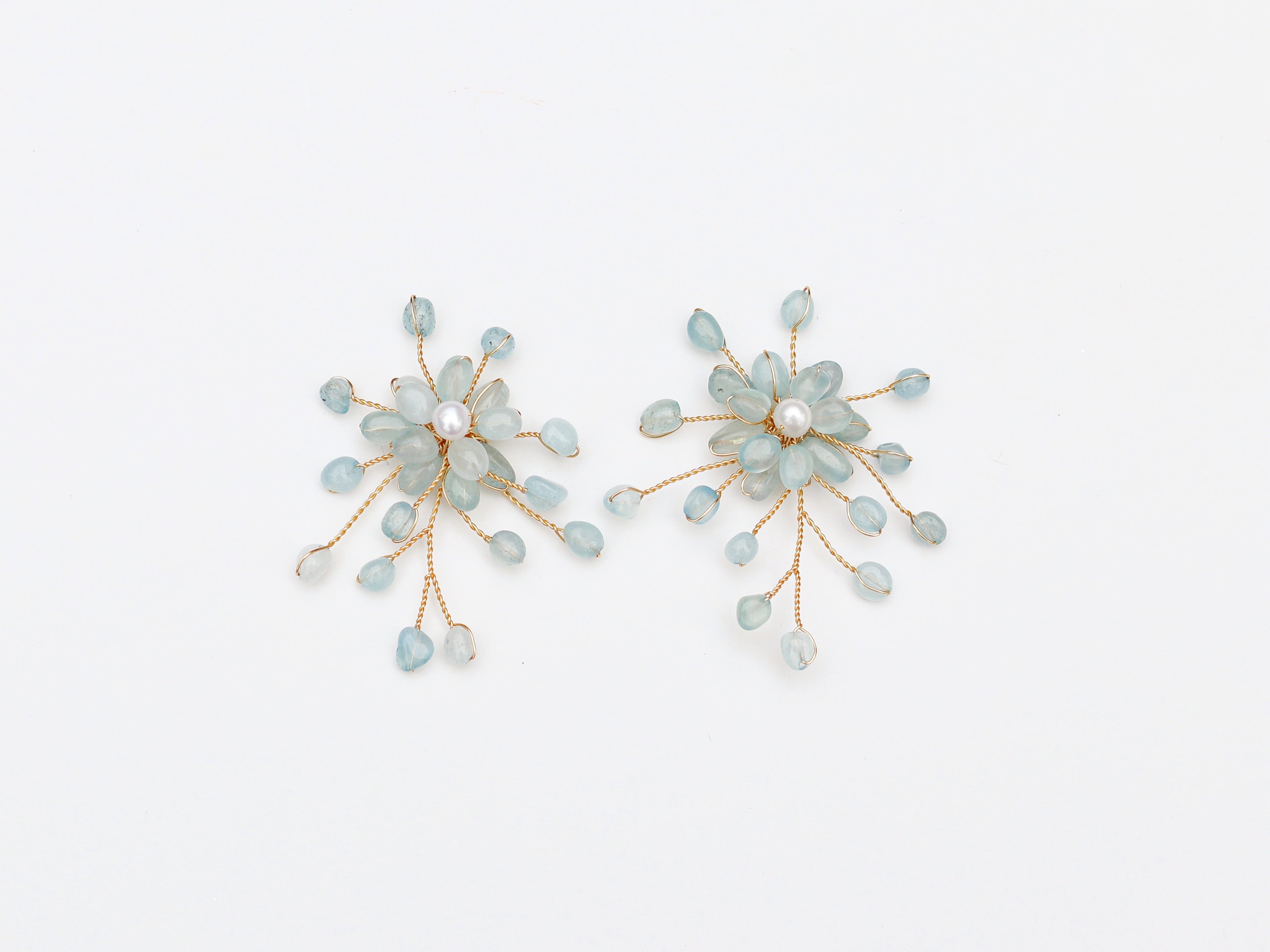 Aquamarine Floral Pearl Burst