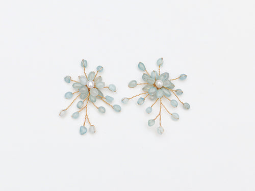 Aquamarine Floral Pearl Burst