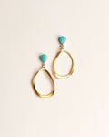Turquoise + Gold Hoop