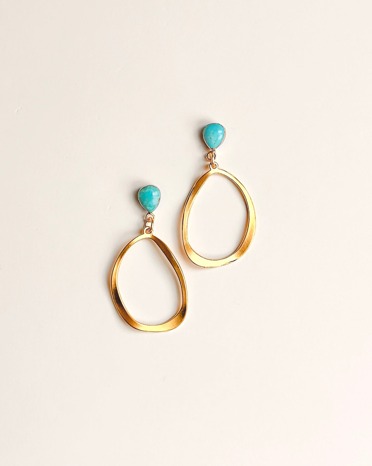 Turquoise + Gold Hoop