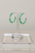 Green Jade Gemstone Hoops