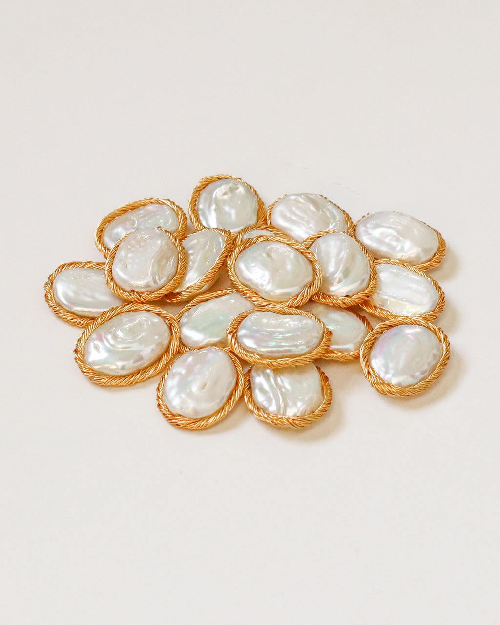 Golden Wrapped Pearl Studs