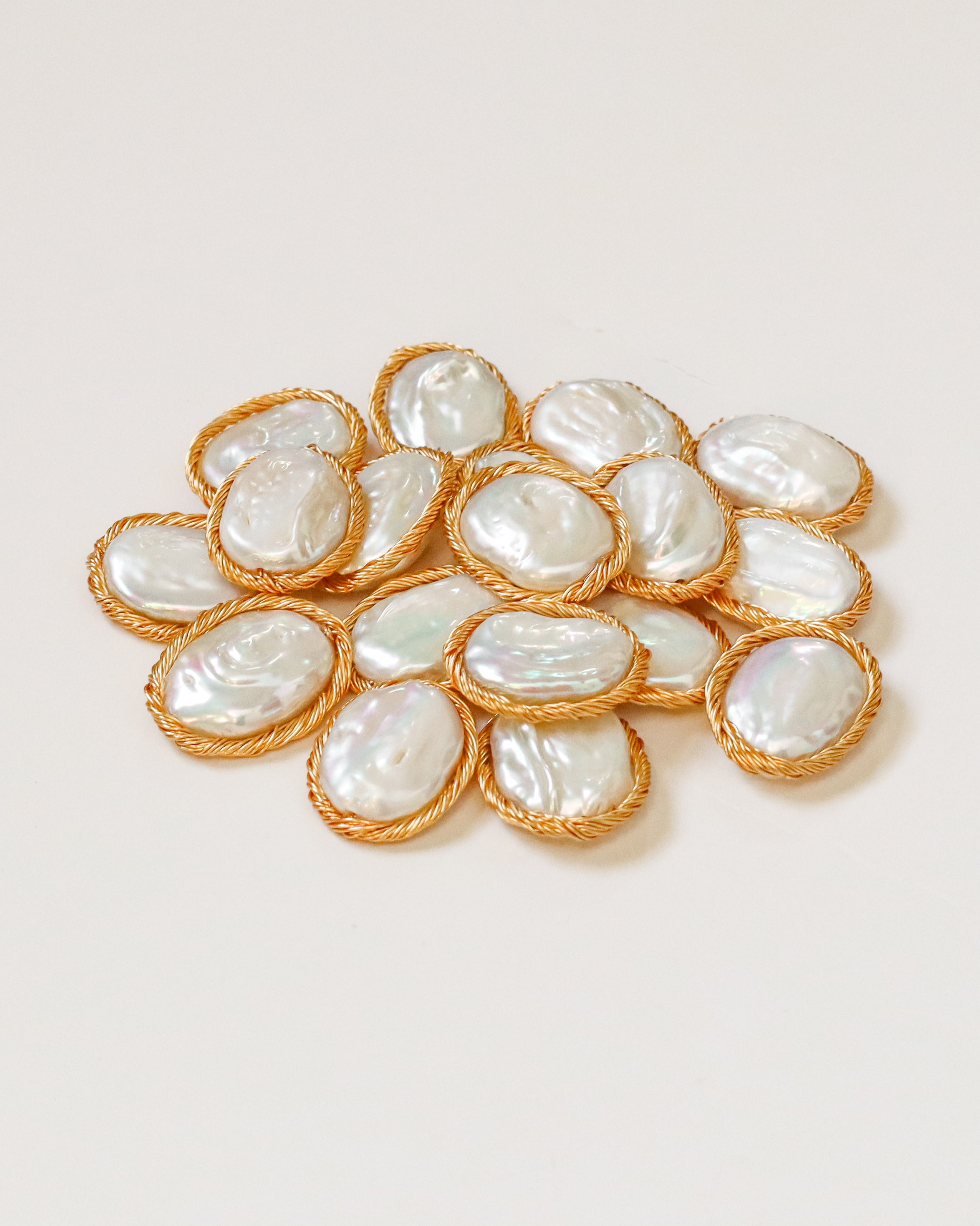 Golden Wrapped Pearl Studs