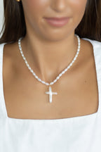 Cross Pearl Necklace