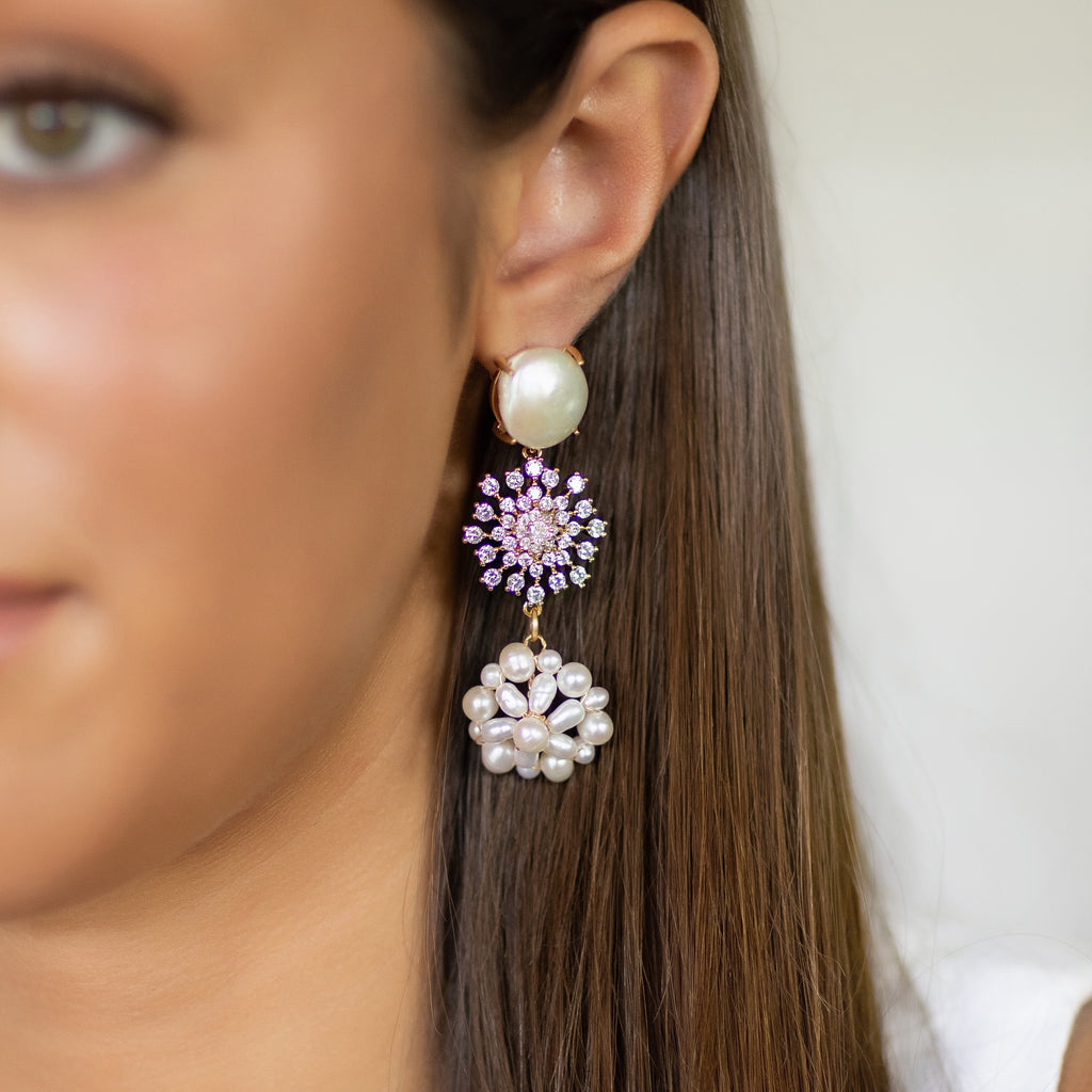 Pearl + Glitzy Flower+ Pearl Cluster