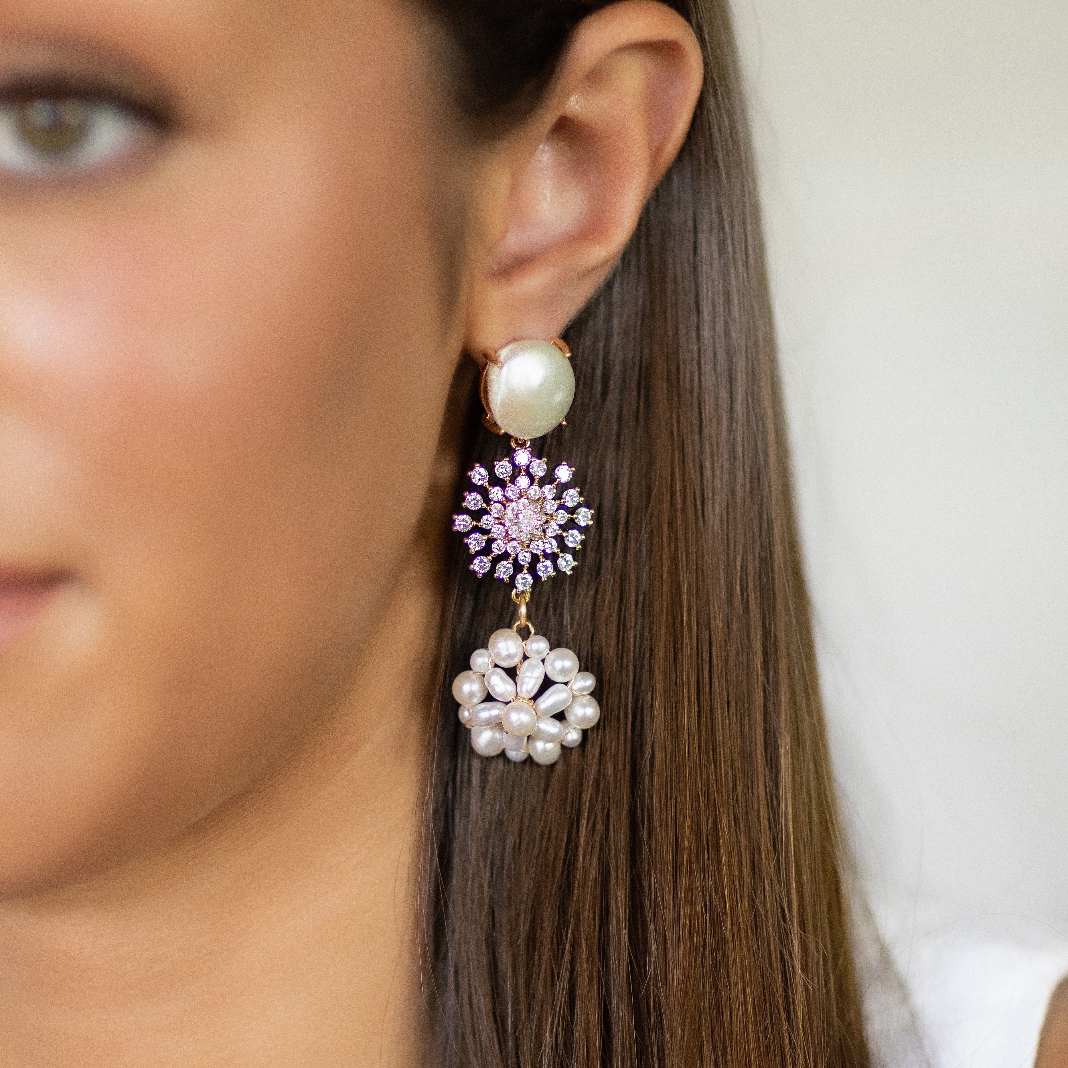 Pearl + Glitzy Flower+ Pearl Cluster