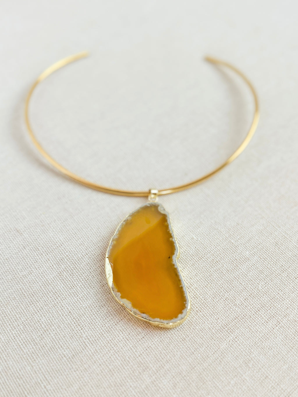Mustard Agate Collar Necklace