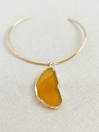 Mustard Agate Collar Necklace