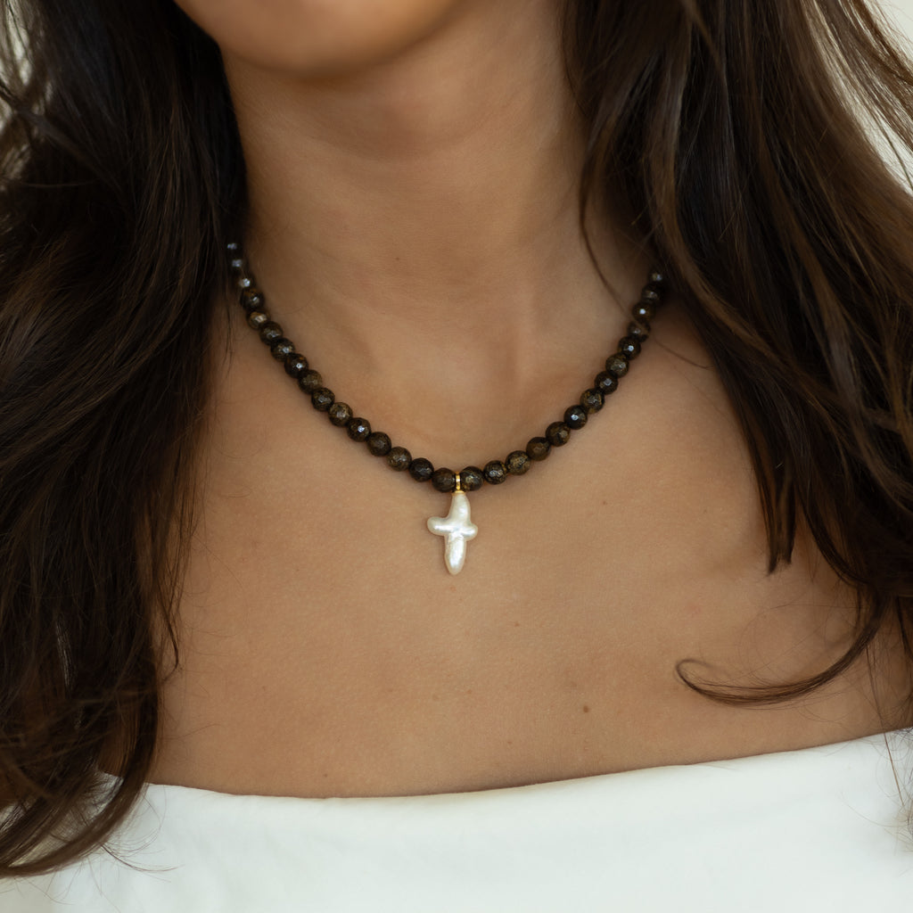 Chocolate Brown Jasper Cross