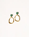 Green Jade + Wavy Hoops