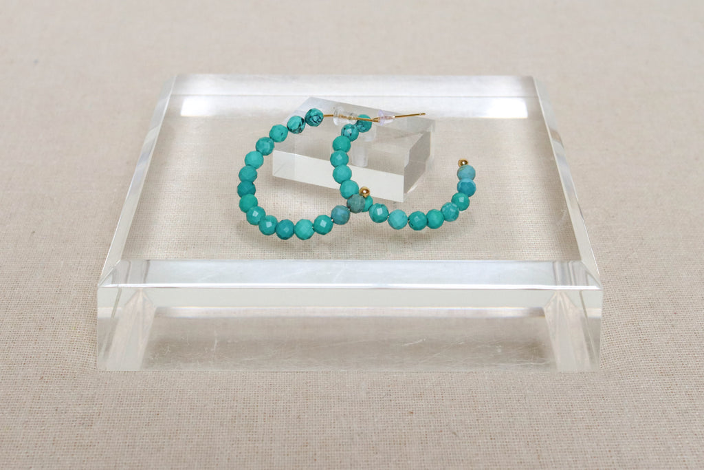 Turquoise Gemstone Hoops