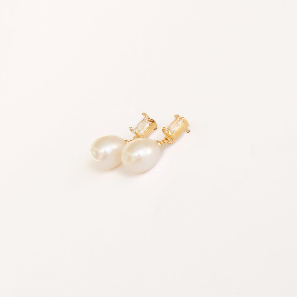 Petite Square Diamond Pearls