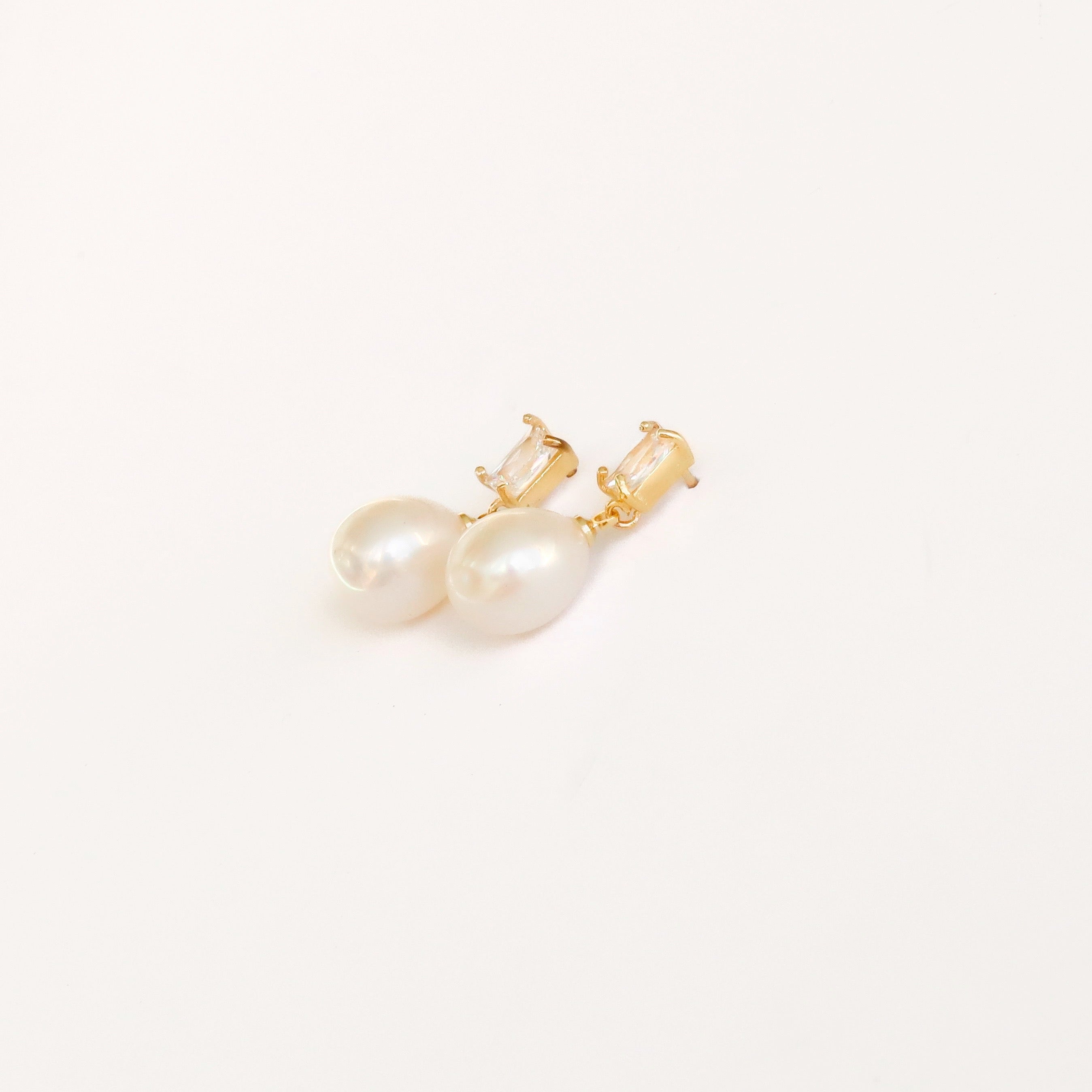 Petite Square Diamond Pearls