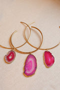 Pink Agate collar necklace