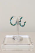 Green Turquoise Gemstone Hoops