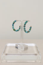 Green Turquoise Gemstone Hoops