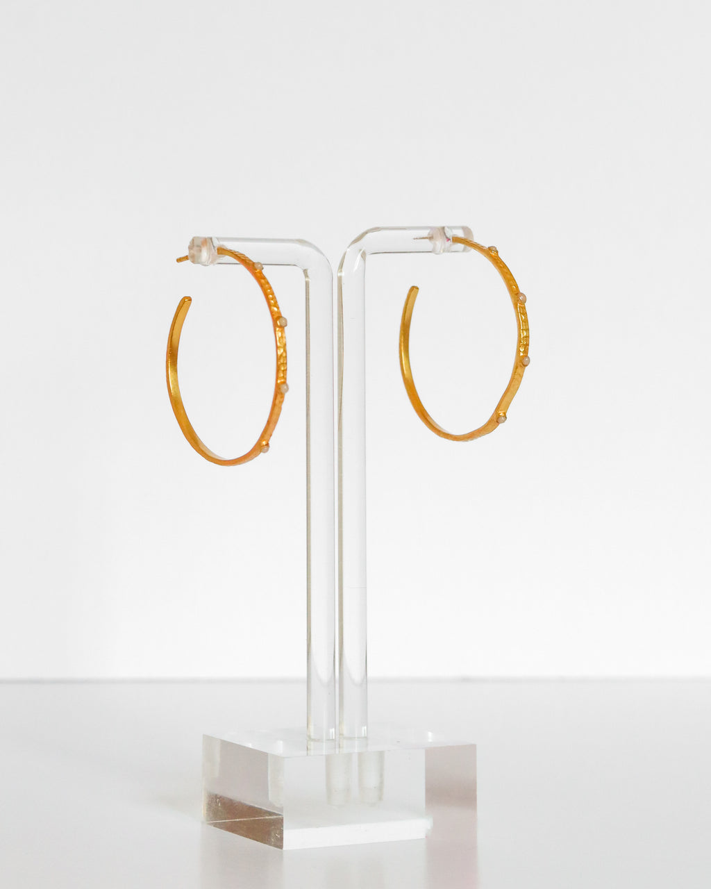 Taupe Stone Hoops