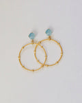 Blue + Gold  Studded Hoop