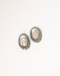 Blue Halo Pearl Studs