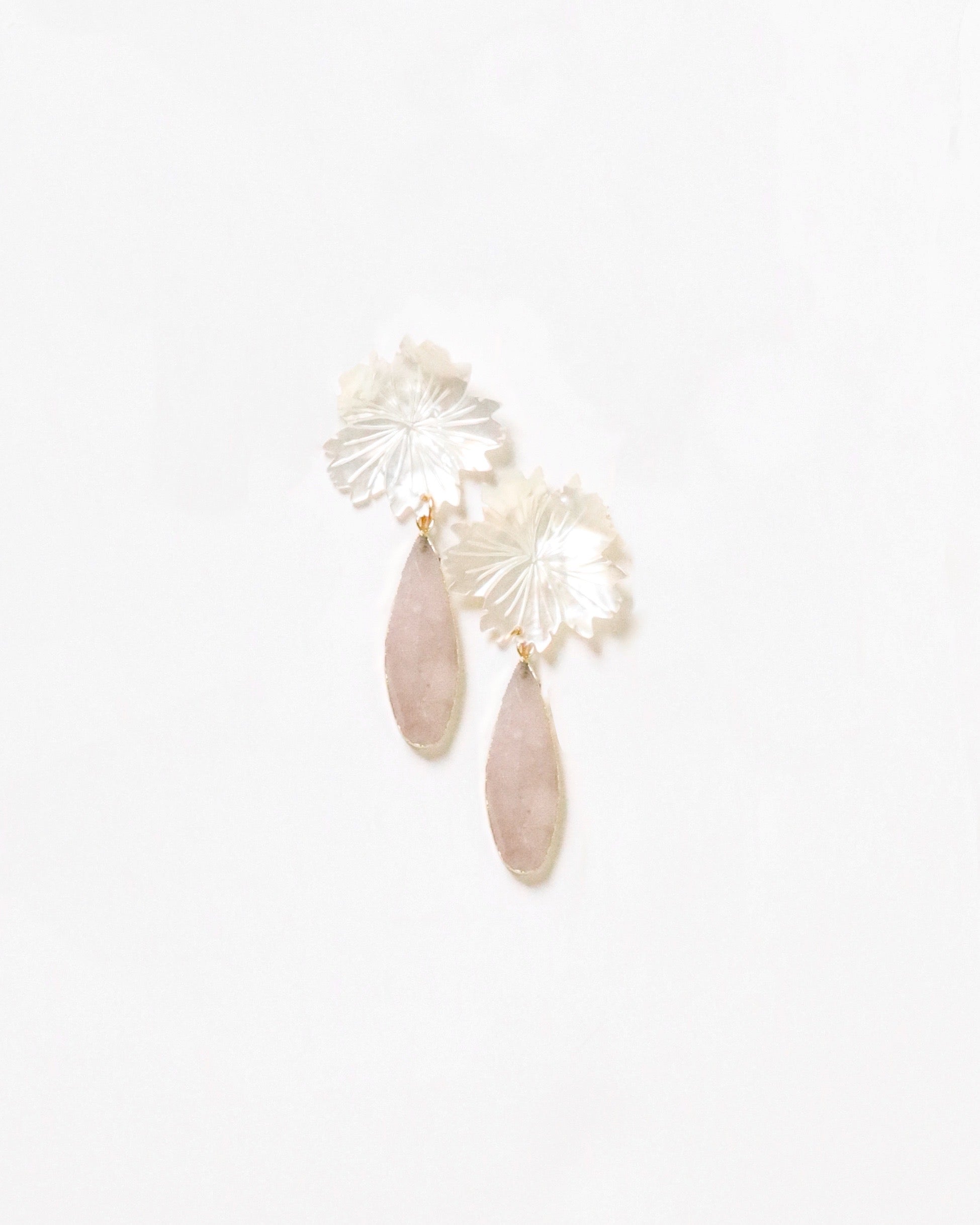 Pearl Shell Flower + Rose Quartz