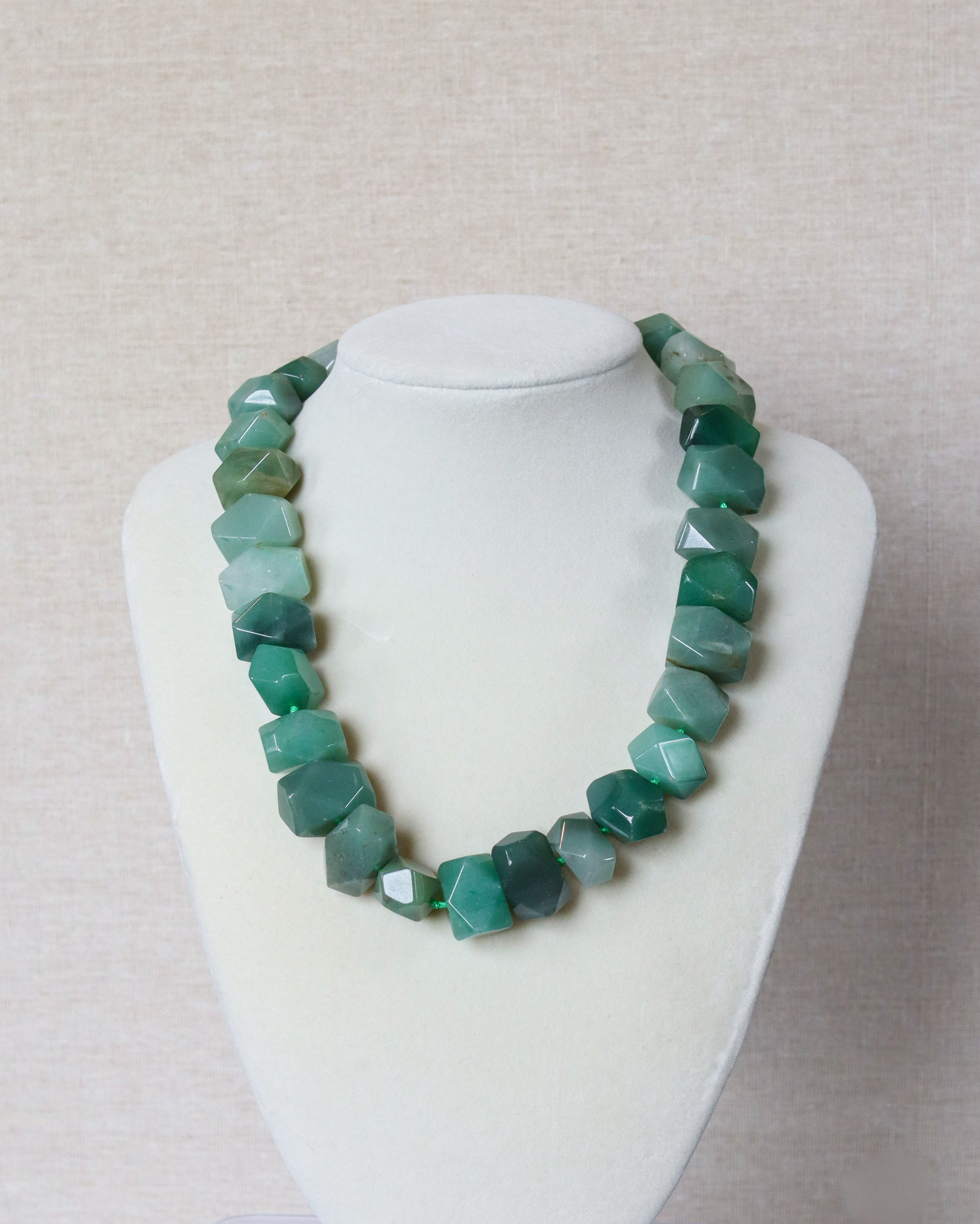 Green Aventurine Statement Stone Necklace