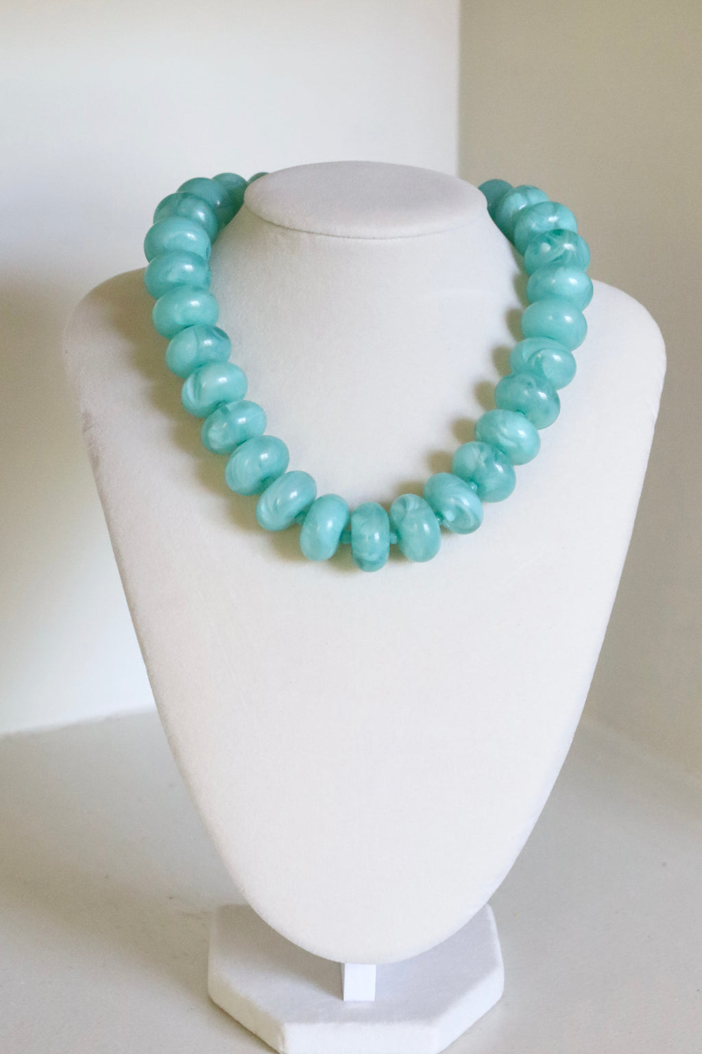 Green Turquoise Acrylic Nugget Necklace
