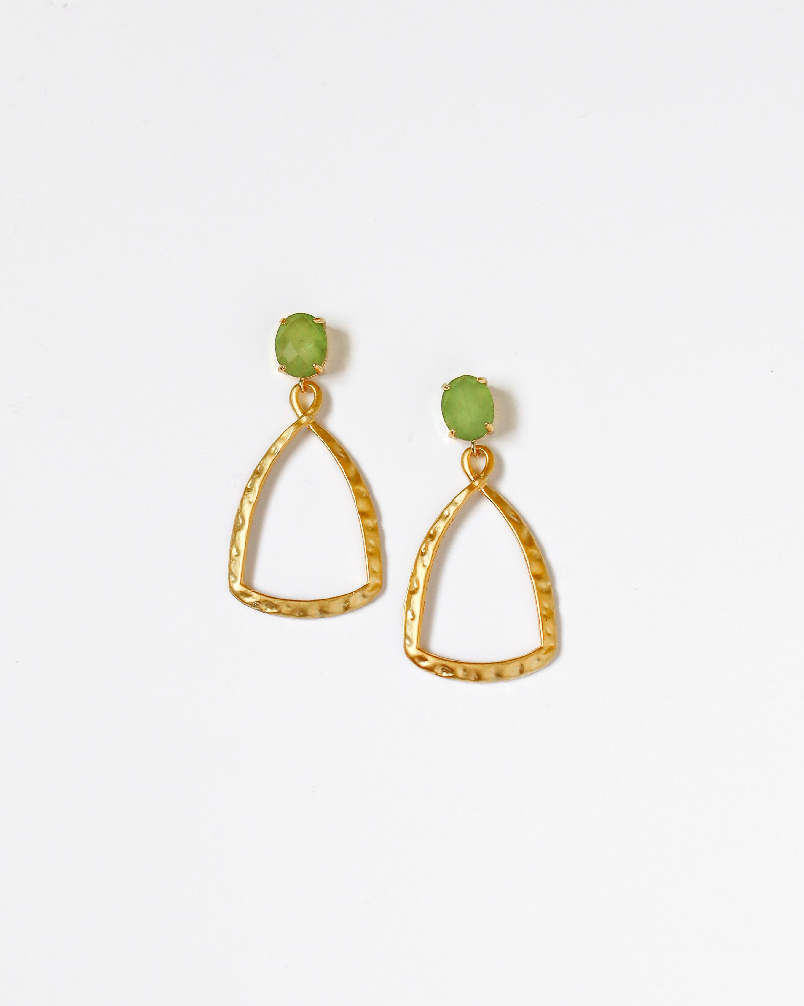 Jade + Triangle Hoop