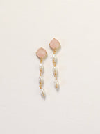 Rhombus + 3 Pearl Drop In 3 stone color options