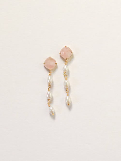 (Pre-Order) Rhombus + 3 Pearl Drop In 3 stone color options