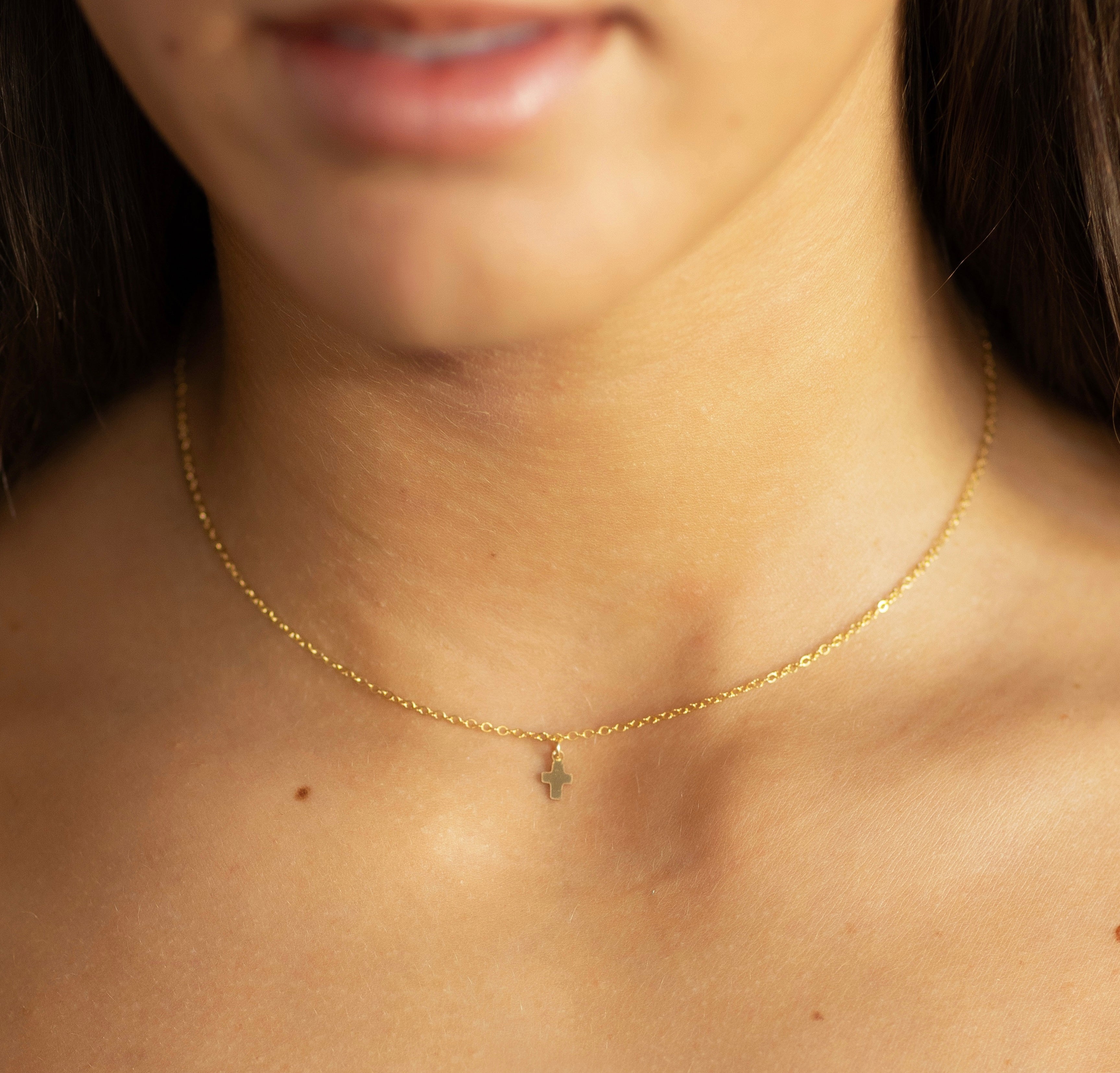 Dainty Mini Gold Cross  Necklace
