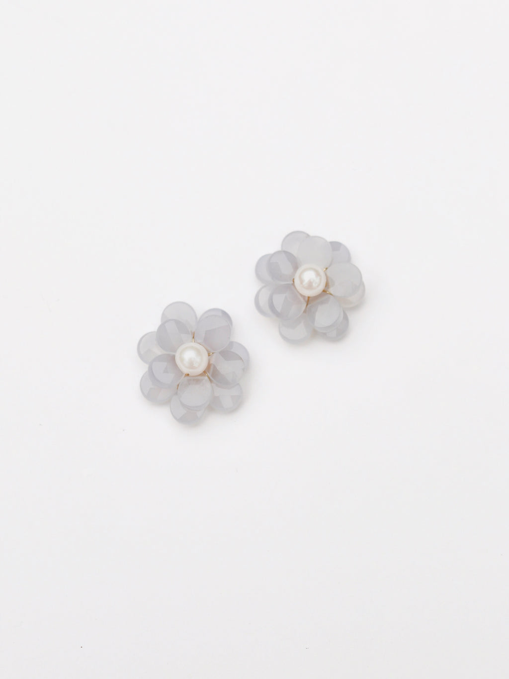 Soft Blue Pearl Flower Stud