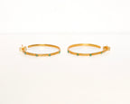 Green Stone Hoops