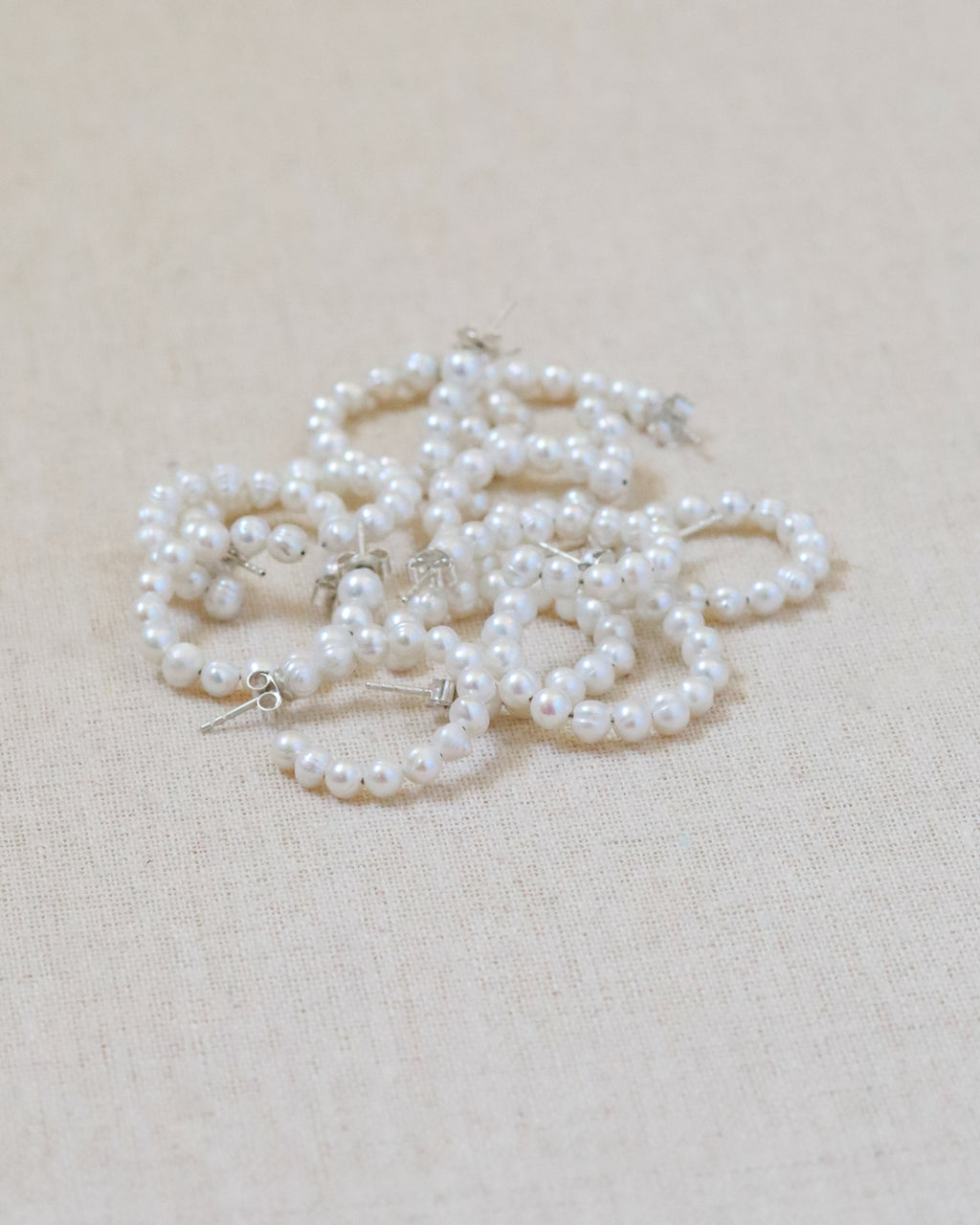 Pearl Beaded Hoops