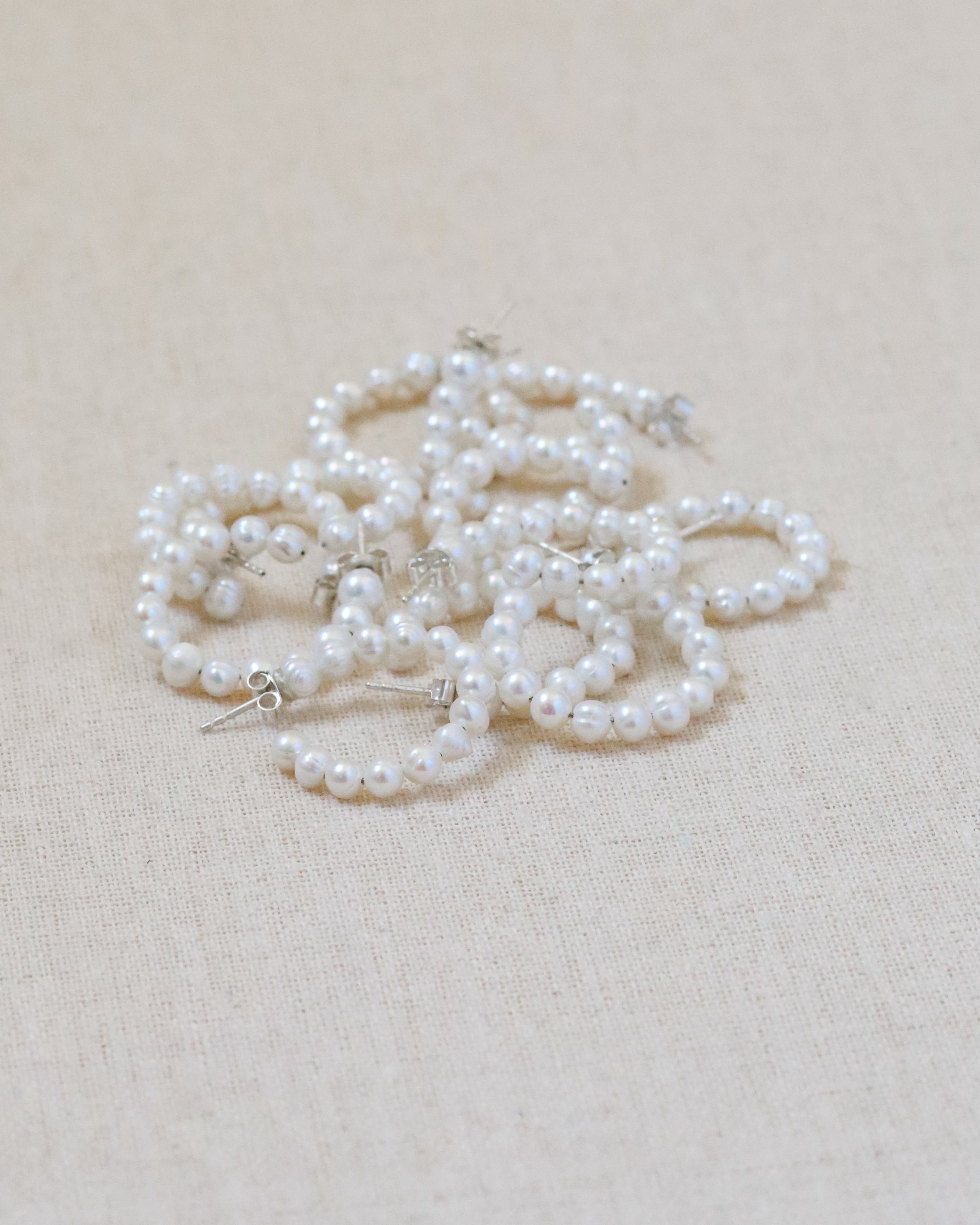 Pearl Beaded Hoops