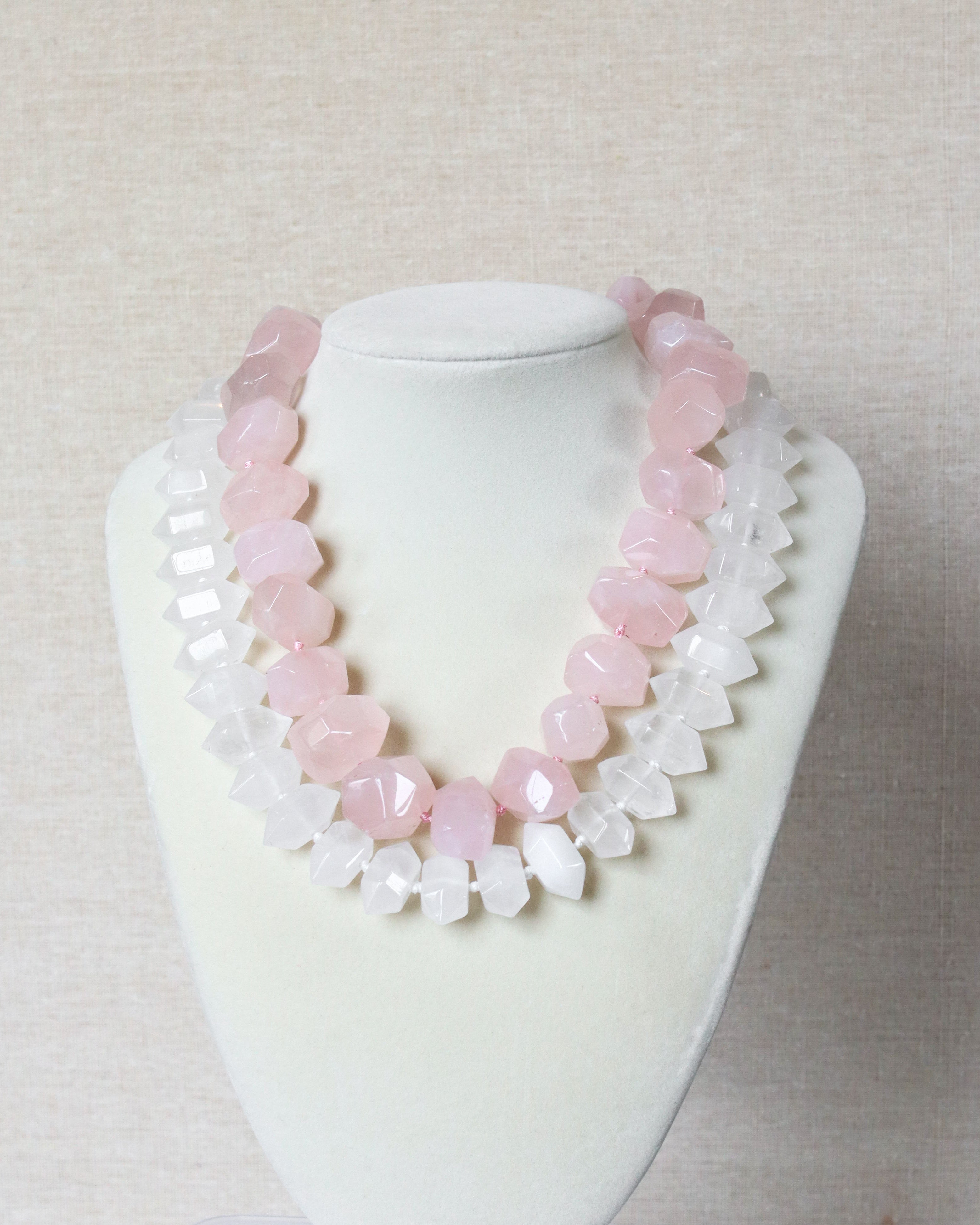 White Quartz Statement Stone Necklace
