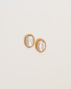Golden Wrapped Pearl Studs