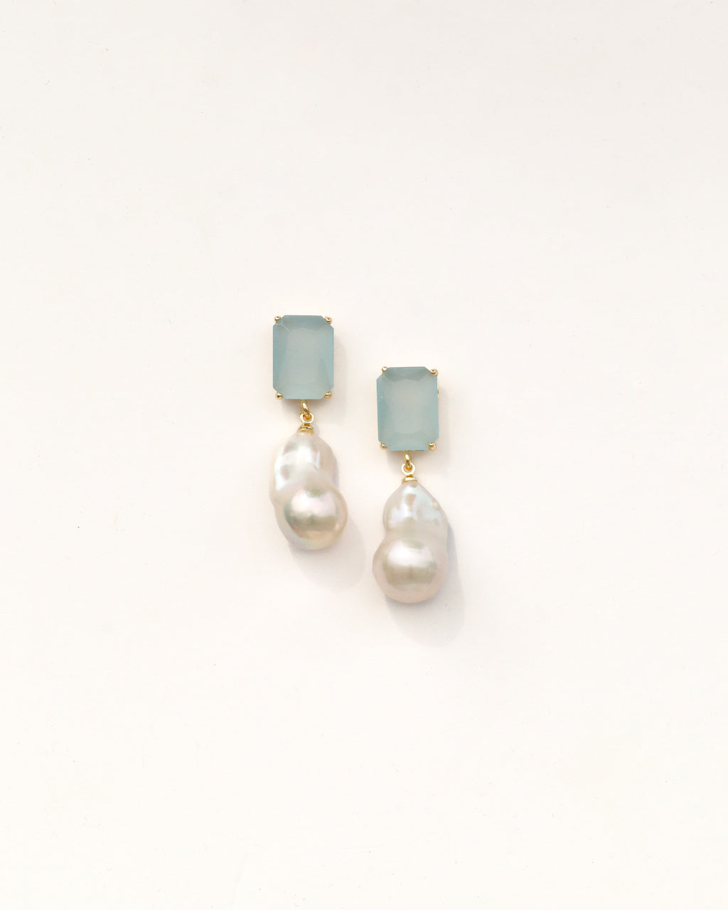 Blue Chalcedony + Baroque Pearl