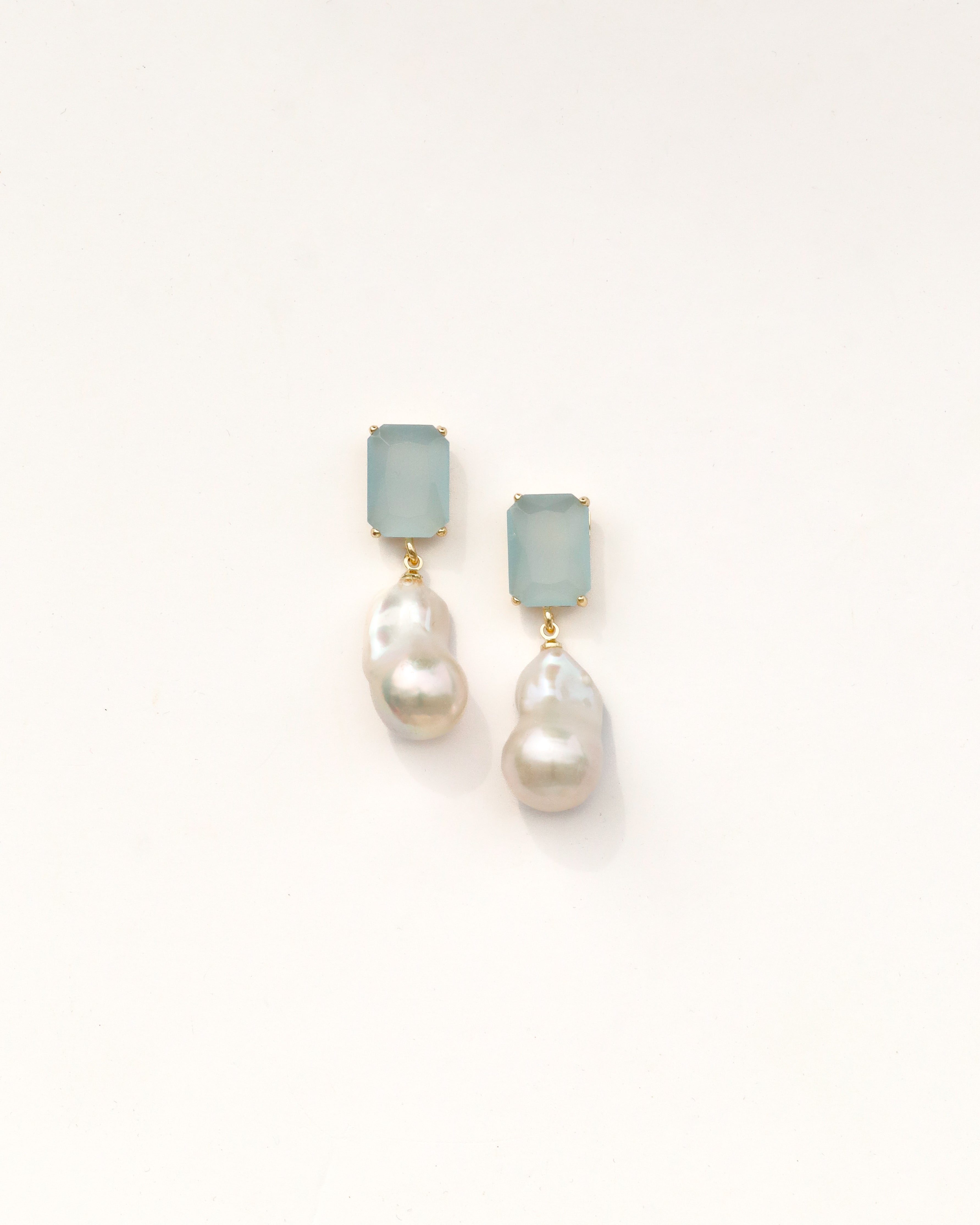 Blue Chalcedony + Baroque Pearl