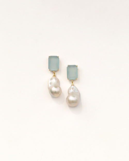 Blue Chalcedony + Baroque Pearl