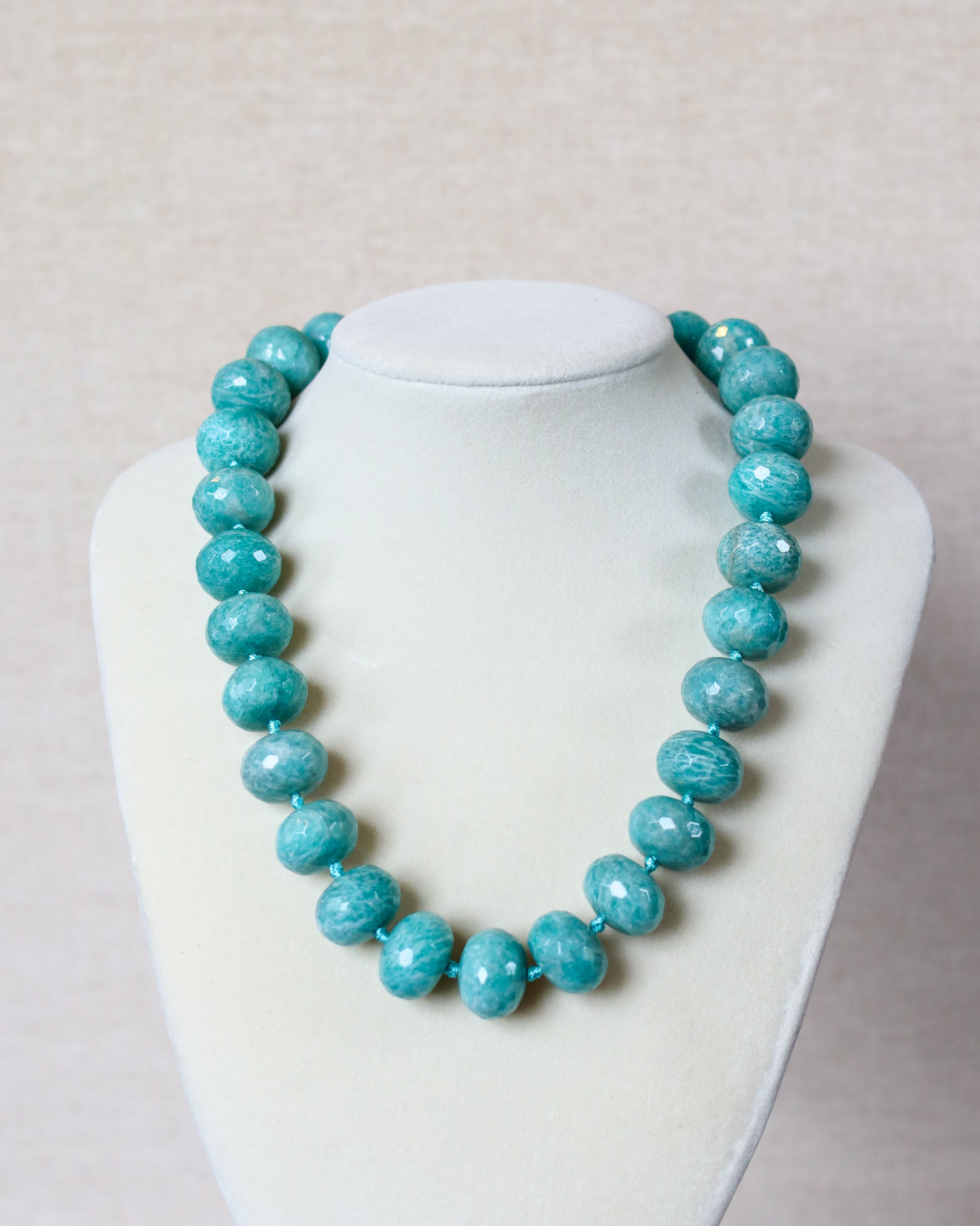 Round Stone Amazonite Statement Necklace