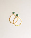 Green Jade + Gold Hoop