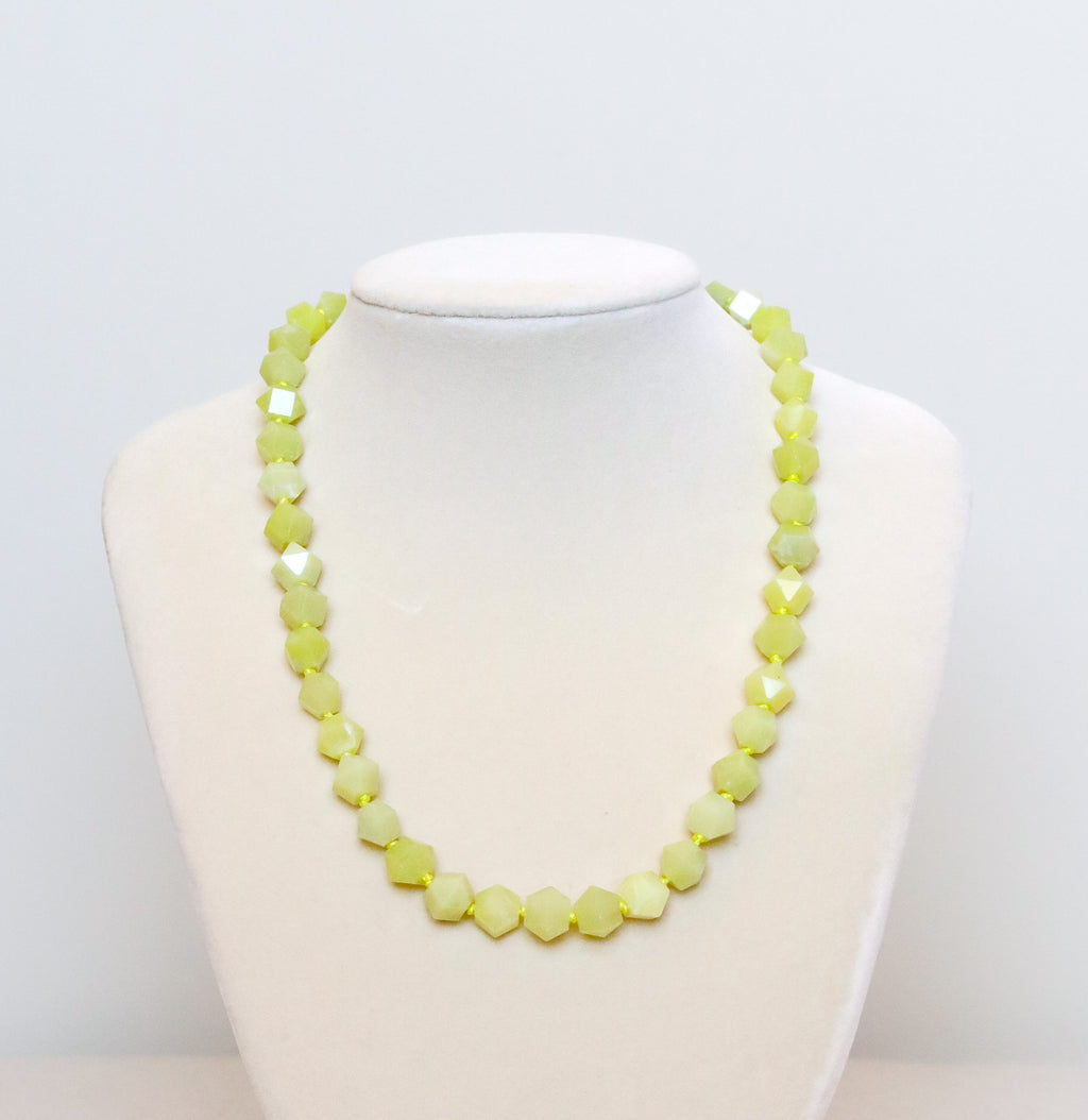 Chartreuse Jade Nugget Necklace