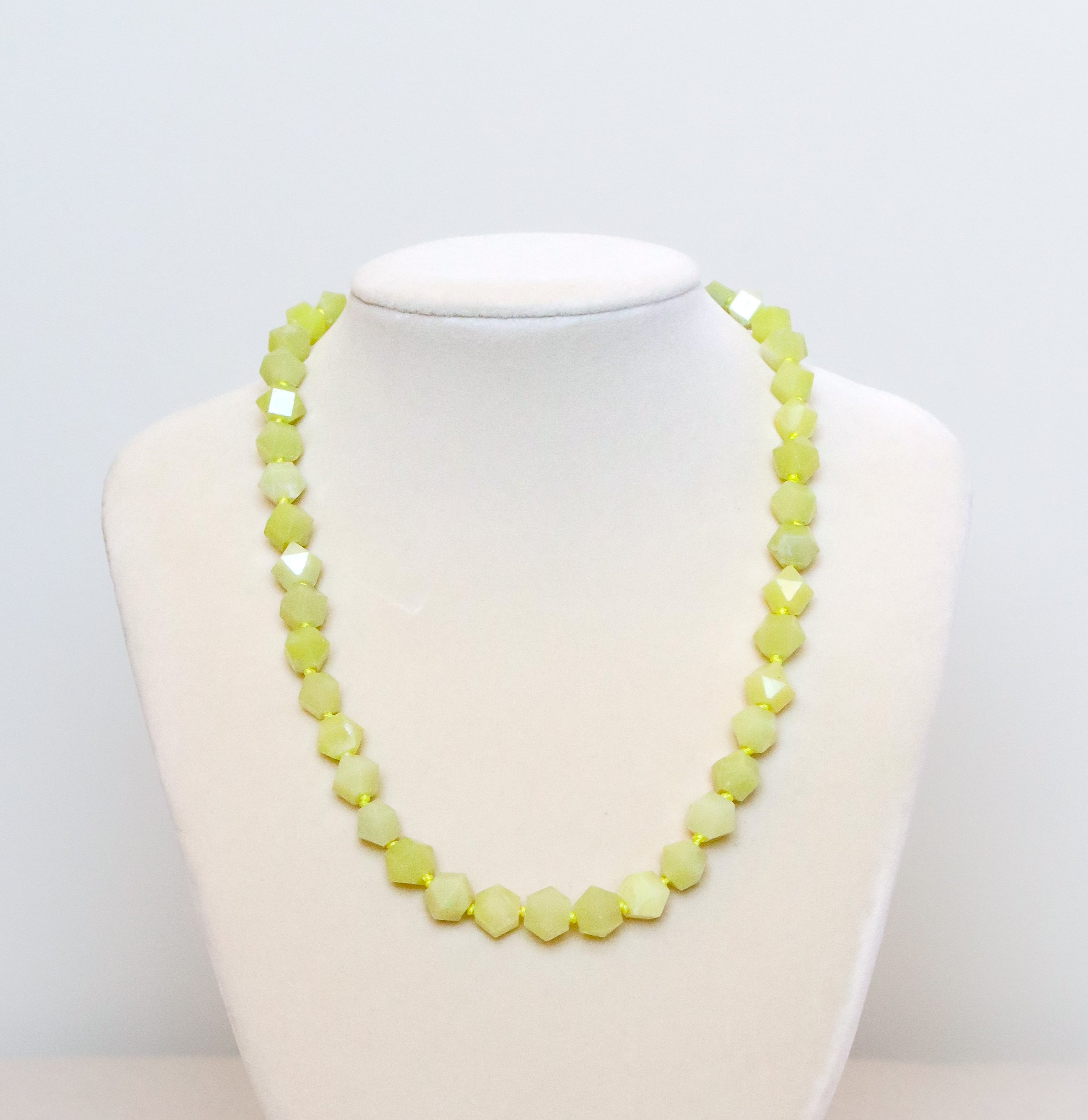 Chartreuse Jade Nugget Necklace