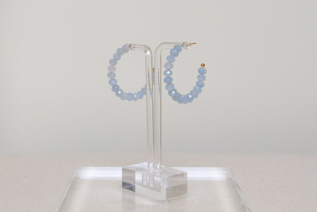 Aquamarine Gemstone Hoops