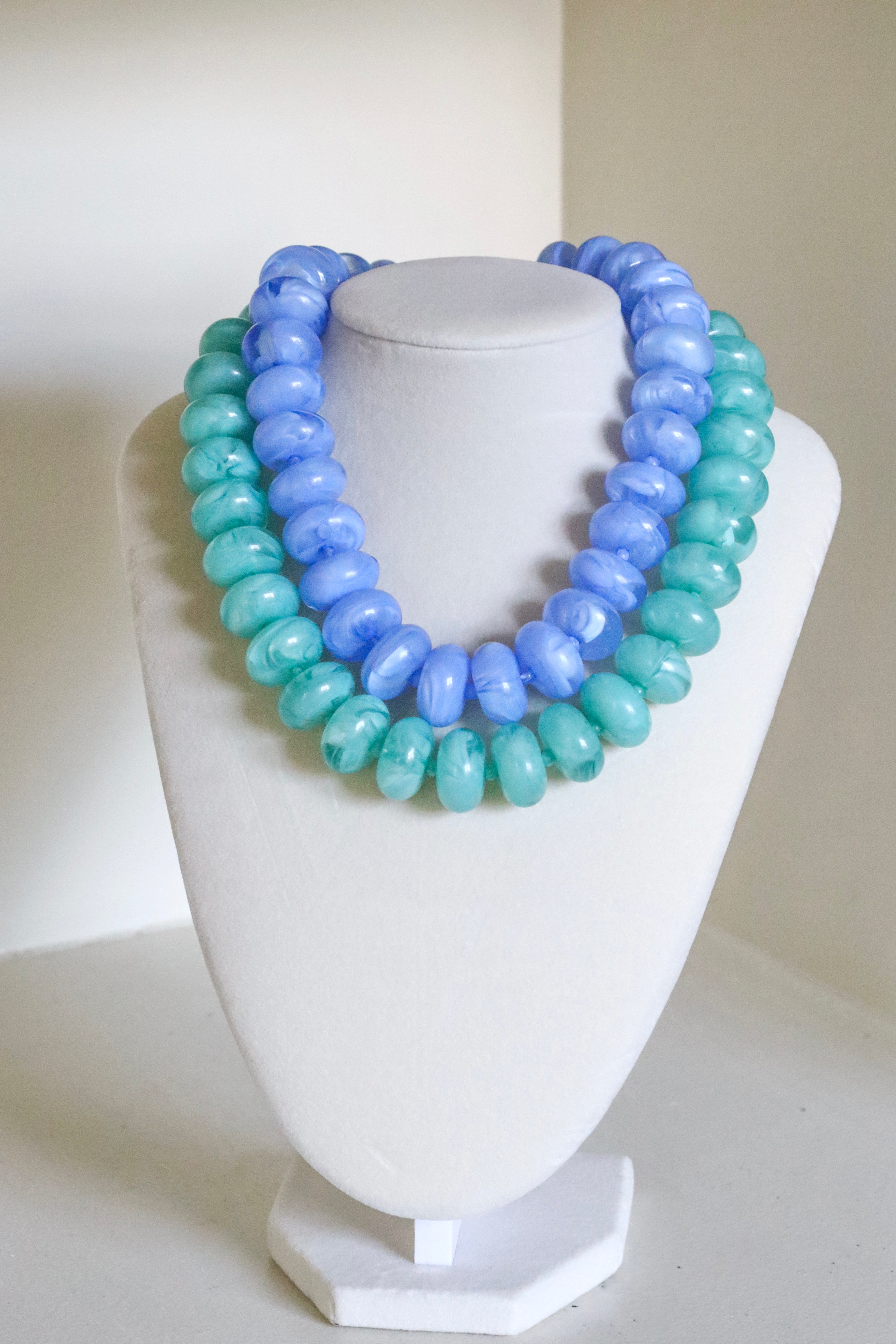 Light Blue Acrylic Nugget Necklace