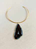 Navy Blue Agate Collar Necklace