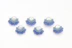 Periwinkle Blue Cluster Drop Pearl Studs