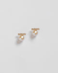 Diamond Bar Pearl Studs