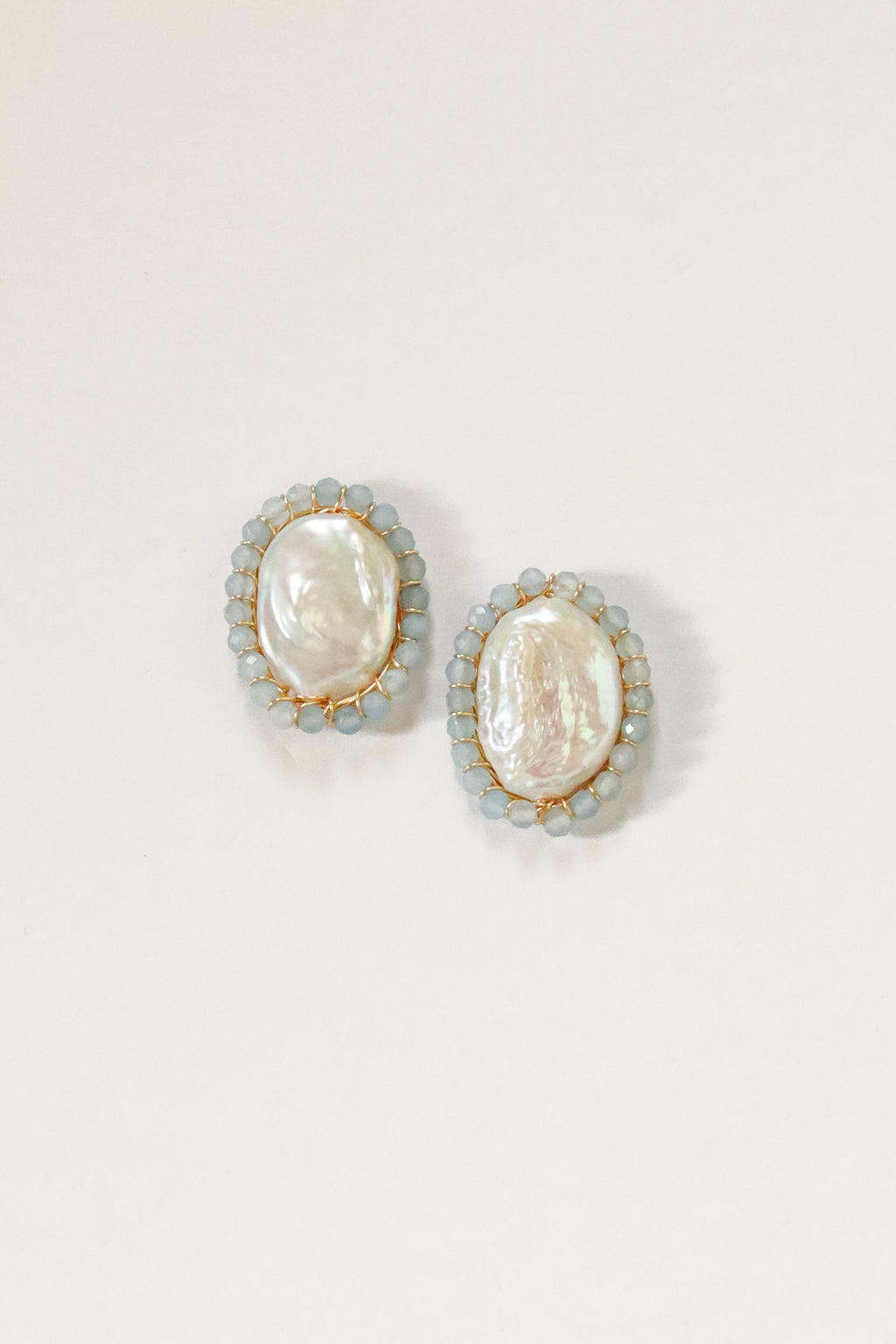 Pearl Stone Halo Studs in 3 colorways
